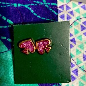 Kate Spade spade earrings pink and gold